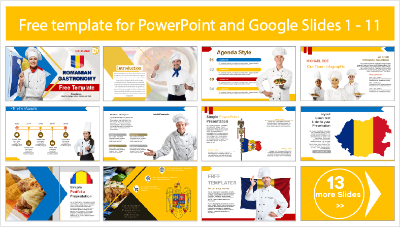 Romania Gastronomy template to download for free in PowerPoint and Google Slides themes.