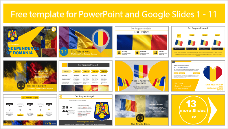 Romanian Independence Template to download for free in PowerPoint and Google Slides themes.