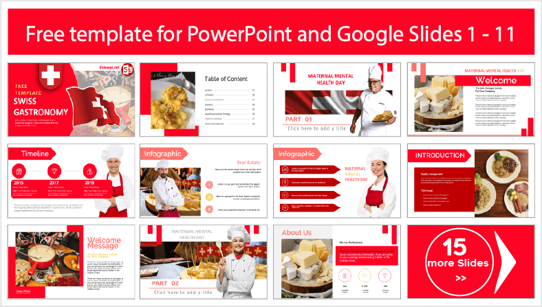 Téléchargez gratuitement des modèles de gastronomie suisse pour les thèmes PowerPoint et Google Slides..