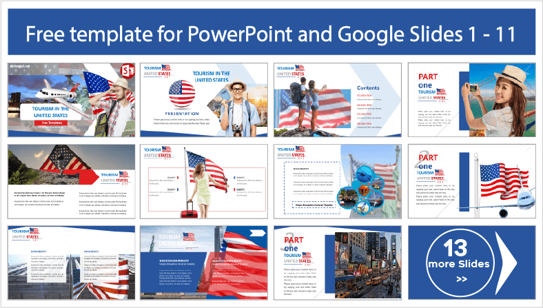 Laden Sie kostenlose Tourismusvorlagen Vereinigte Staaten für PowerPoint- und Google Slides-Themen herunter.