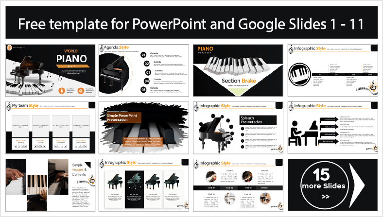 Téléchargez des modèles gratuits pour la Journée mondiale du piano pour les thèmes PowerPoint et Google Slides.