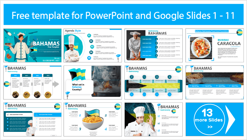 Téléchargez des modèles gratuits de gastronomie des Bahamas pour les thèmes PowerPoint et Google Slides.