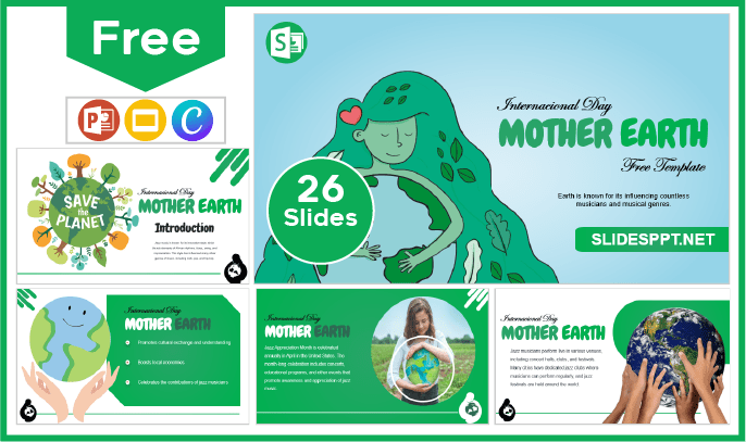 Modelo gratuito do Dia Internacional da Mãe Terra para PowerPoint e Google Slides.