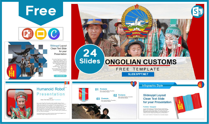 Plantilla de Costumbres de Mongolia gratis para PowerPoint y Google Slides.