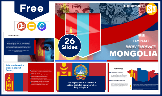 Kostenlose mongolische Unabhängigkeitsvorlage für PowerPoint und Google Slides.
