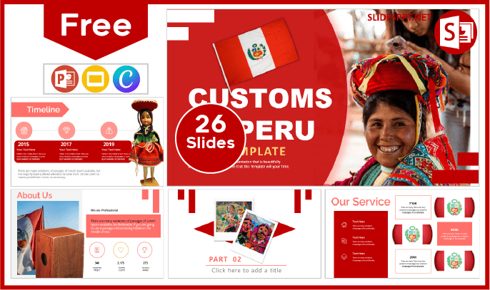 Kostenlose peruanische Zollvorlage für PowerPoint und Google Slides.