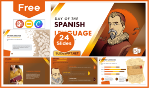 Free Spanish Language Day template for PowerPoint and Google Slides.