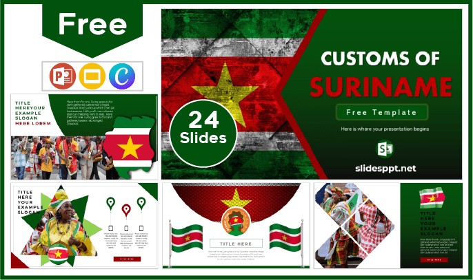 Plantilla de Costumbres de Surinam gratis para PowerPoint y Google Slides.