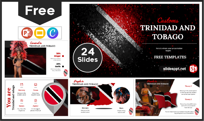 Modelo gratuito de alfândega de Trinidad e Tobago para PowerPoint e Google Slides.