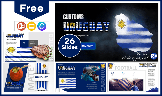 Modèle gratuit des douanes de l'Uruguay pour PowerPoint et Google Slides.