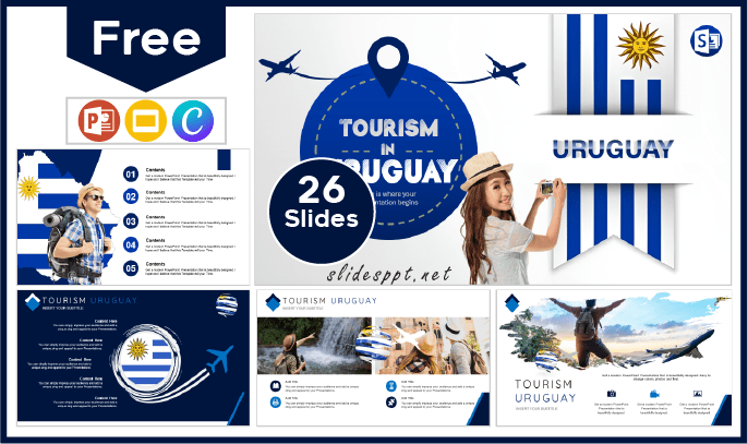 Modelo gratuito de turismo no Uruguai para PowerPoint e Google Slides.