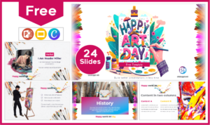Free World Art Day template for PowerPoint and Google Slides.