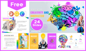 Free World Creativity and Innovation Day template for PowerPoint and Google Slides.