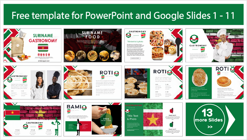 Descargar gratis plantillas de Gastronomía de Surinam para PowerPoint y temas Google Slides.