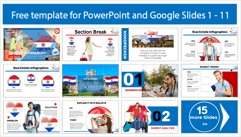 Téléchargez des modèles gratuits de tourisme au Paraguay pour les thèmes PowerPoint et Google Slides.