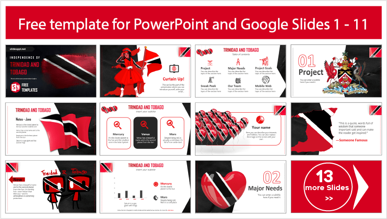 Laden Sie kostenlose Vorlagen für die Unabhängigkeit von Trinidad und Tobago für PowerPoint- und Google Slides-Themen herunter.