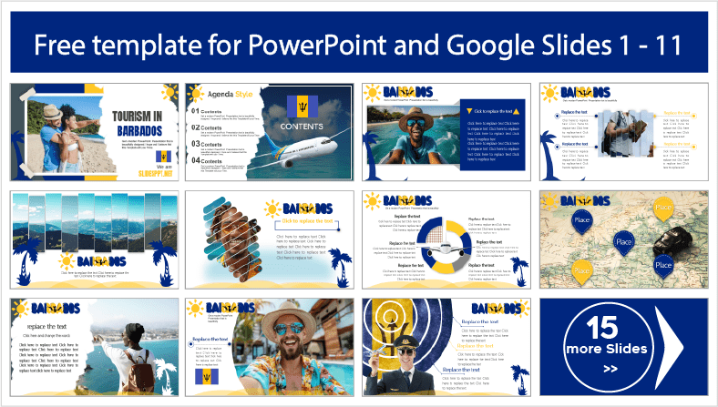 Téléchargez gratuitement des modèles de tourisme à la Barbade pour les thèmes PowerPoint et Google Slides.