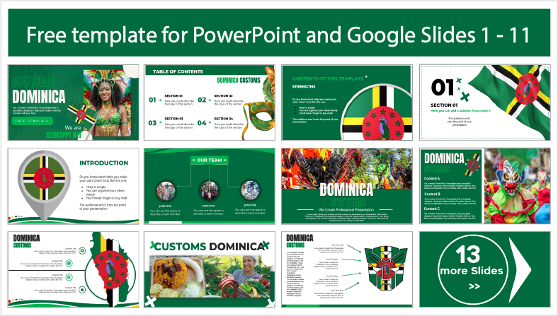 Baixe modelos gratuitos da Alfândega da Dominica para temas do PowerPoint e do Google Slides.