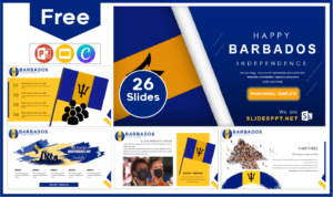 Free Barbados Independence Template for PowerPoint and Google Slides.