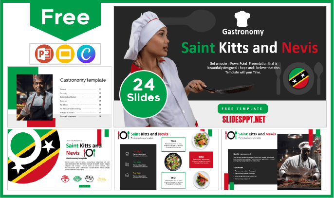 Free Saint Kitts and Nevis Gastronomy Template for PowerPoint and Google Slides.