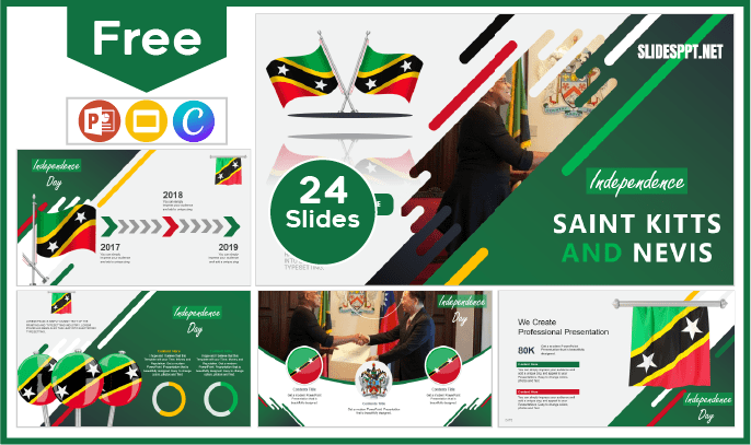 Free Saint Kitts and Nevis Independence Template for PowerPoint and Google Slides.