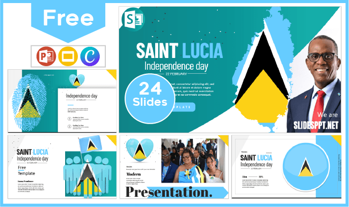 Free Saint Lucia Independence Template for PowerPoint and Google Slides.