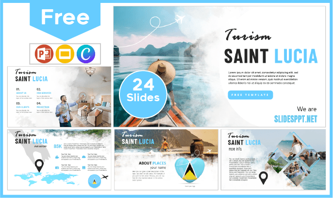 Plantilla de Turismo en Santa Lucia gratis para PowerPoint y Google Slides.