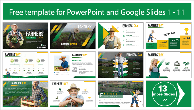 Téléchargez des modèles gratuits pour la Fête des agriculteurs pour les thèmes PowerPoint et Google Slides.