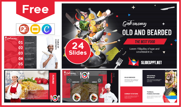 Free Antigua and Barbuda Gastronomy Template for PowerPoint and Google Slides.