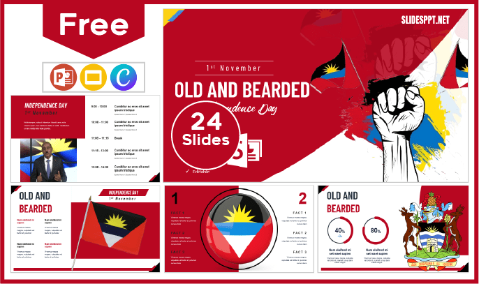 Free Antigua and Barbuda Independence Template for PowerPoint and Google Slides.