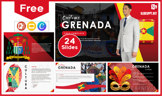 Free Pomegranate Customs Template for PowerPoint and Google Slides.
