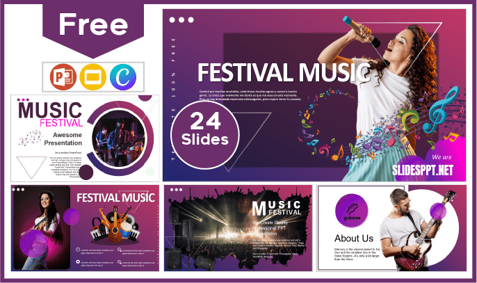 Free Music Party Template for PowerPoint and Google Slides.