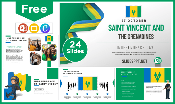 Free Saint Vincent and the Grenadines Independence Template for PowerPoint and Google Slides.