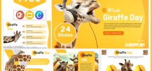Free World Giraffe Day template for PowerPoint and Google Slides.
