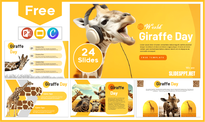 Free World Giraffe Day template for PowerPoint and Google Slides.