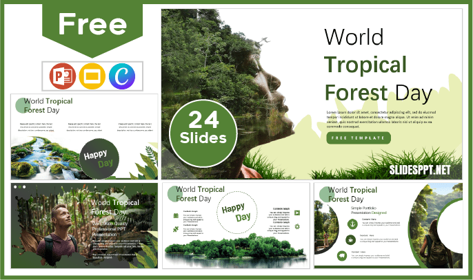 Free World Rainforest Day template for PowerPoint and Google Slides.
