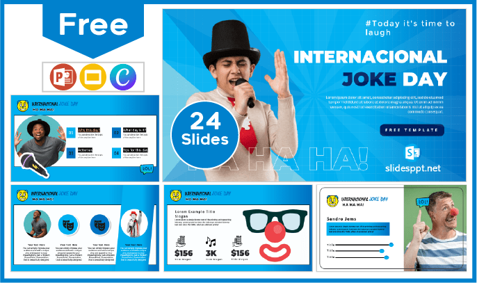 Free International Joke Day Template for PowerPoint and Google Slides.