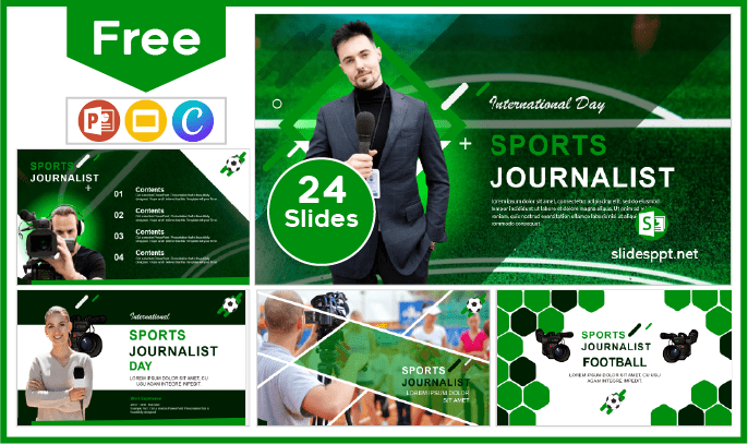 Free Sports Journalist Day Template for PowerPoint and Google Slides.