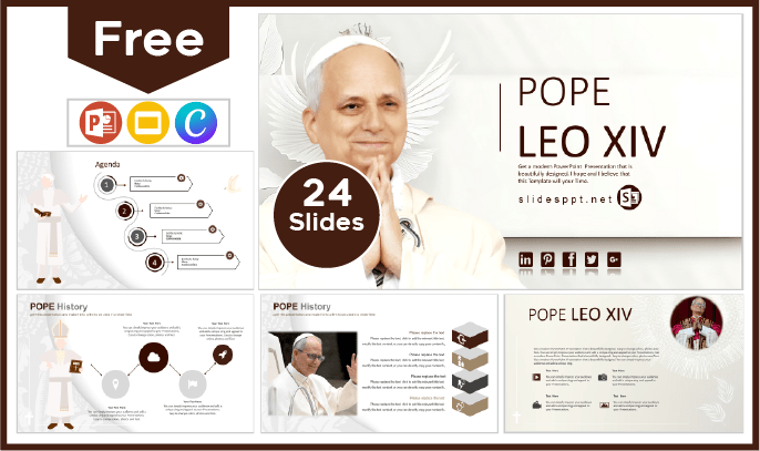 Free Pope Leo XIV Template for PowerPoint and Google Slides.