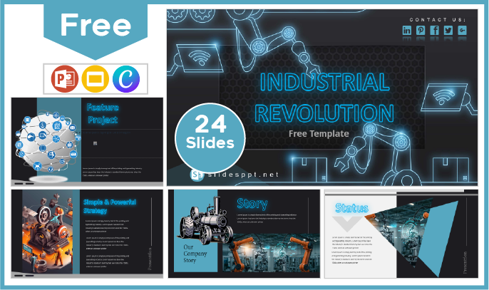 Free Industrial Revolution Template for PowerPoint and Google Slides.