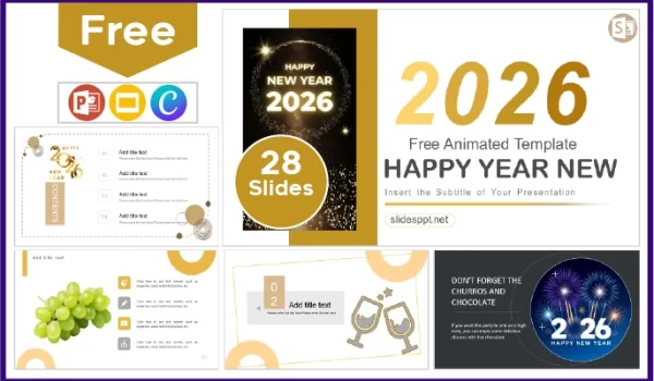 Animierte Vorlage Frohes Neues Jahr 2026